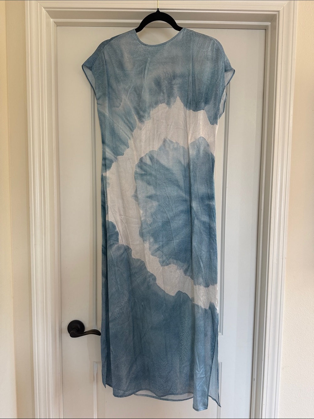 AllSaints Blue and White Tie-Dye Maxi Dress